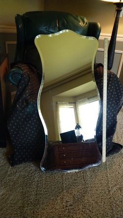 Beautiful beveled scalloped mirror