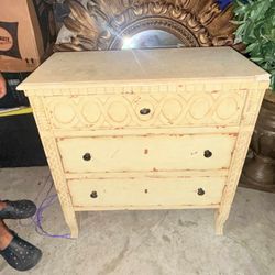 Solid Wood Dresser With Marble Top.
