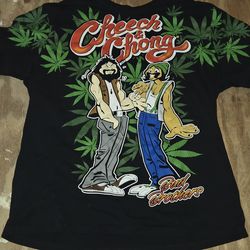 Cheech & Chong Bud Brothers Graphic T-Shirt – Weed Leaf Print – Size (2XL)