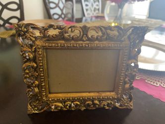 Ornate metallic wood picture frame