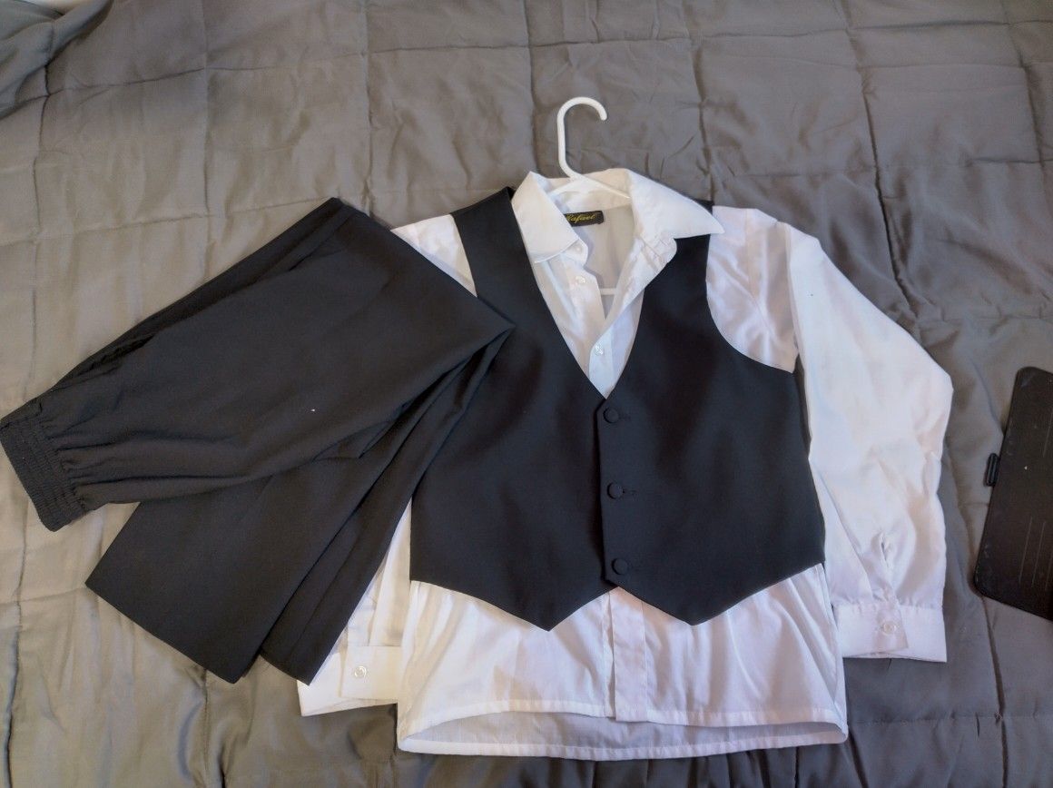 Boys-Black Pants And Vest.