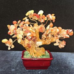 Red Agate Gemstone Tree
