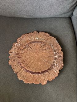 12 Rose Gold Textured Decorative Charger Plate / Serving Platter
