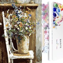 BAISITE Paint by Numbers Kit for Adults Beginners, 20" Lx16 W Canvas for Painting Kits for Adults