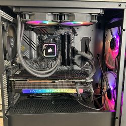 High-Performance Gaming & Streaming PC + Dual Monitors & Audio Setup