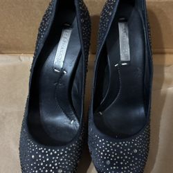 Black BCBG Max Zaria Suede PLATFORM HEELS  41/2 ( Size 91/2)