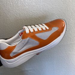 Orange prada shoes sales