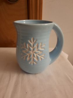 Merry Makers Debossed Snow Flake,Cozy Mug In Blue