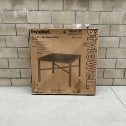 NEW StyleWell 42 in. Mix & Match Lattice White Square Metal Outdoor Patio Dining Table w/Slat **2 Available**