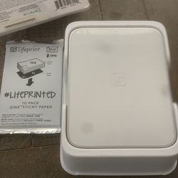 Bluetooth Photo Printer + Brand New 10 Pack Blanks