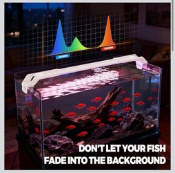 14IN Aquarium Light, Full Spectrum LED, IP68 Adjustable Brightness, Timer & Memory