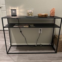 Matte Black Metal Console Table