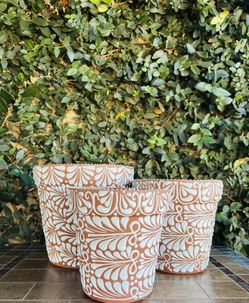 Set of 3 Talavera Vase Pot Planters