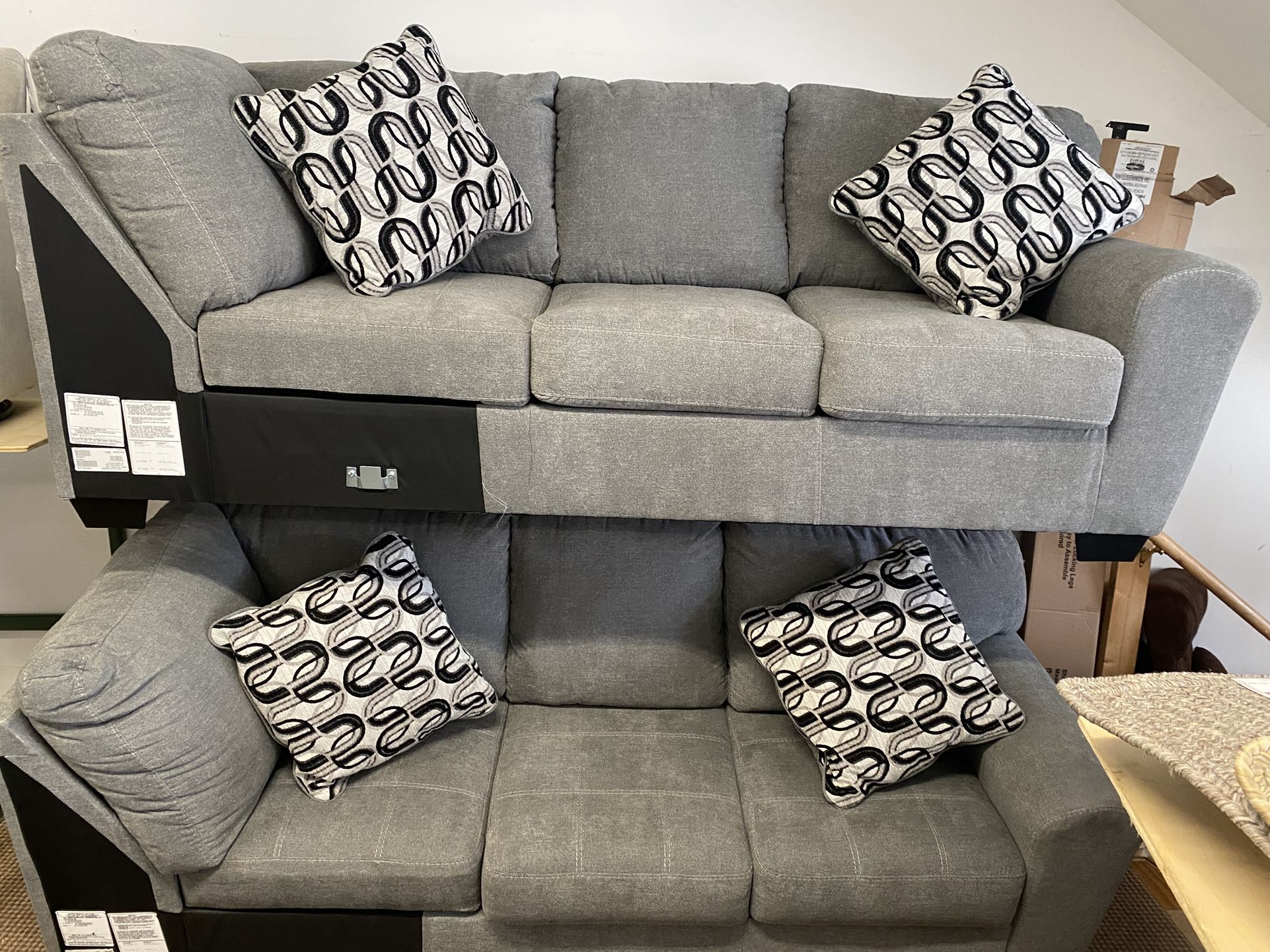 COZY GRAY FABRIC SOFA