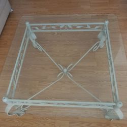 glass & metal coffee table