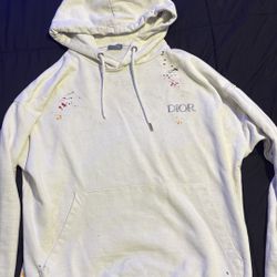 White Dior Hoodie Fits Small-M