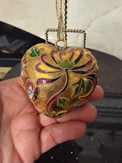 Cloisonné Heart Shape Hanging Ornament