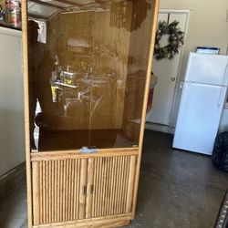 Wooden Cabinet With Glass Doors