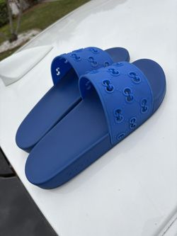 Blue Gucci Slides