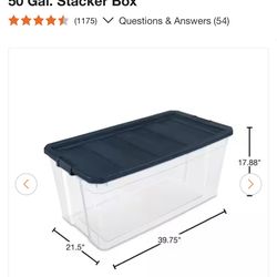 Sterilite 50 gallon XL stackable clear storage bins plastic totes box $30 each