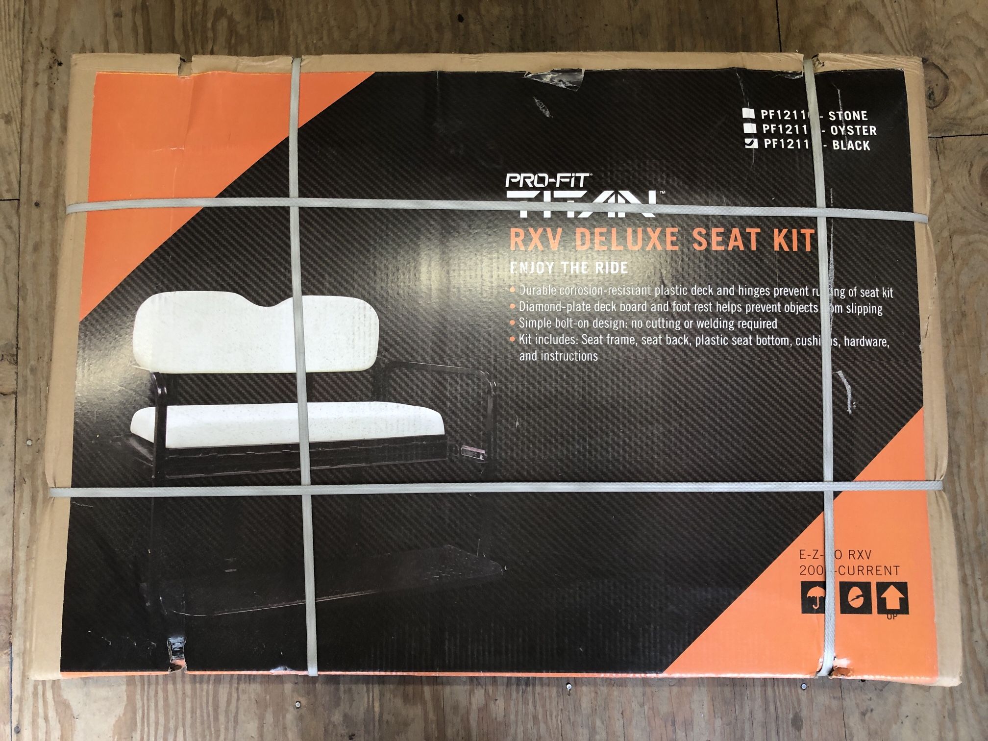 Brand new fold down rear seat in black for Ez-go RXV 2008+
