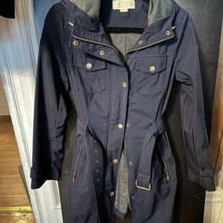 Michael Kors Rain Coat Size S Blue 
