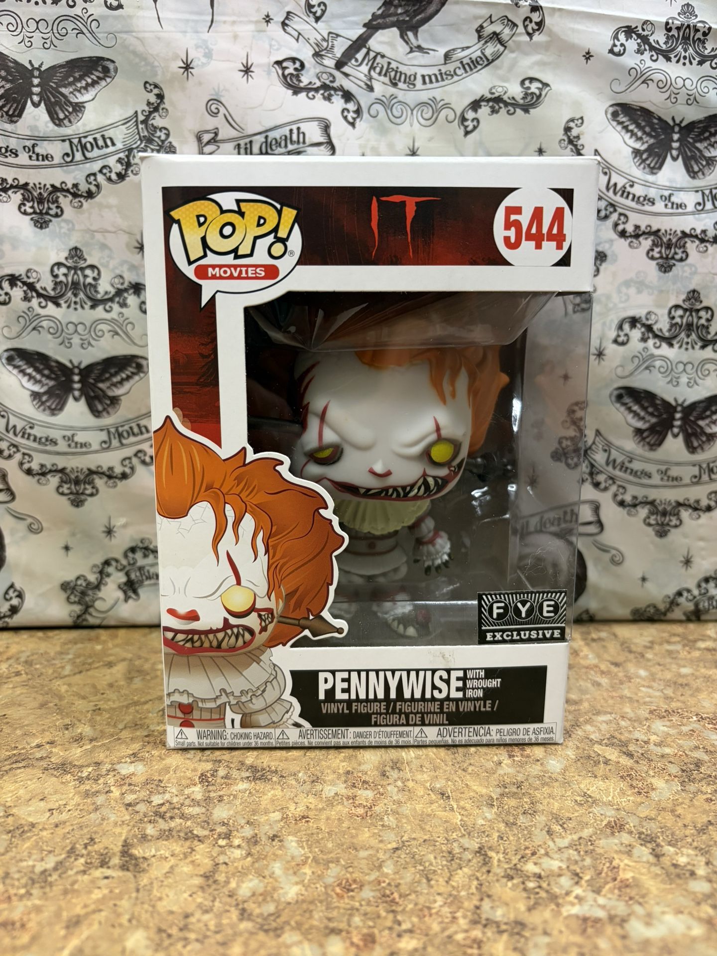 Pennywise Funko Pop IT Fye Exclusive 544 Vinyl Figure with Wrought Iron