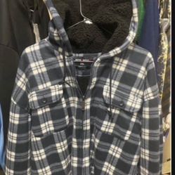 New Men’s XXL Blue Warm Outerwear Zip Up Coat Great Deal 