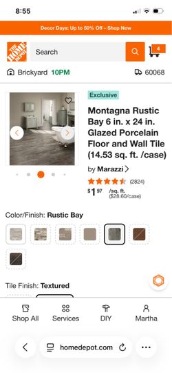 5 boxes Montagna Rustic Bay 6 in. x 24 in. Glazed Porcelain