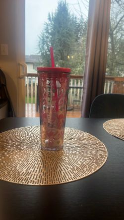 Starbucks x Roller Rabbit Pink Monkey 24 oz Tumbler
