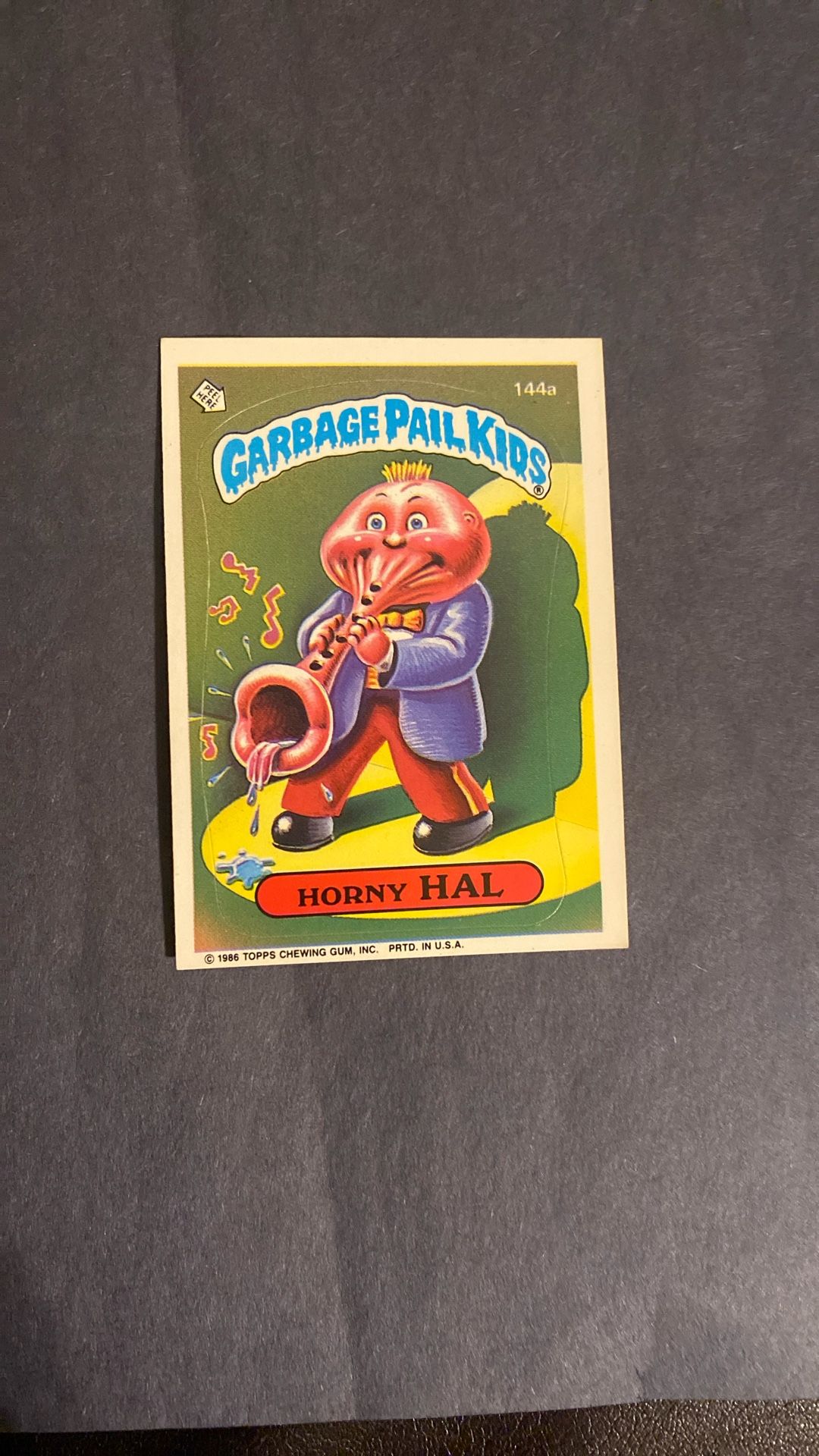 1986 Garbage Pail Kids Horny Hal 144 a
