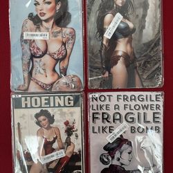 4 Garage / Man Cave / Decor Funny Metal Signs 