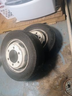 Pair of Continental VancoFourSeason 195/70R15C Tires & 6-Lug Rims – $80 OBO