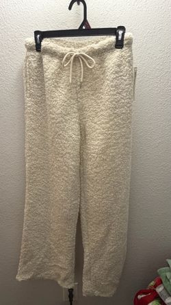 White Sherpa lounge pants