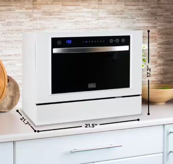 BLACK+DECKER Portable Free Standing Dishwasher
