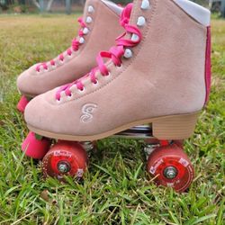 Candi Girl Roller Skates – Size 10, Pink Suede, Great Condition