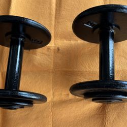 Two 20 Pound dumbbells weights $0.80 per pound 