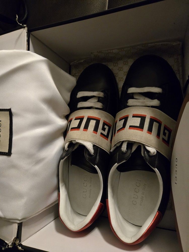 Selling My Gucci Ace Stripe Leather 'Black' | Men's Genuine Leather · Casual · Gucci Ace 