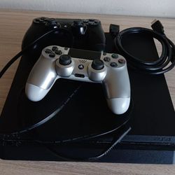 PlayStation 4 And Two Remotes