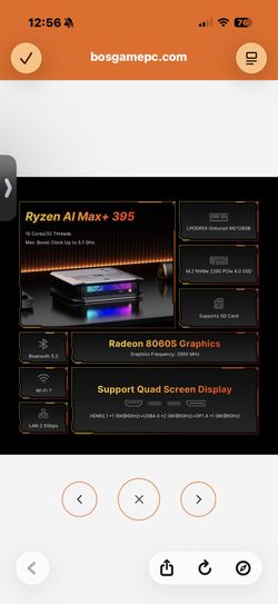 Bosgame M5 AI mini desktop, equipped with Ryzen AI Max+ 395 processor, 96GB/128GB memory and 2TB hard disk.