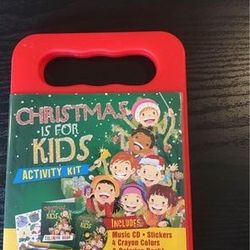 Christmas Is For Kids Activity Kit Music CD Stickers, 4 Crayons & Coloring Books