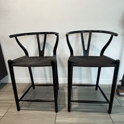 Barstools Counter Chairs, Wishbone Black