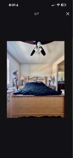 Wood Bed Frame with Carved Headboard and Footboard