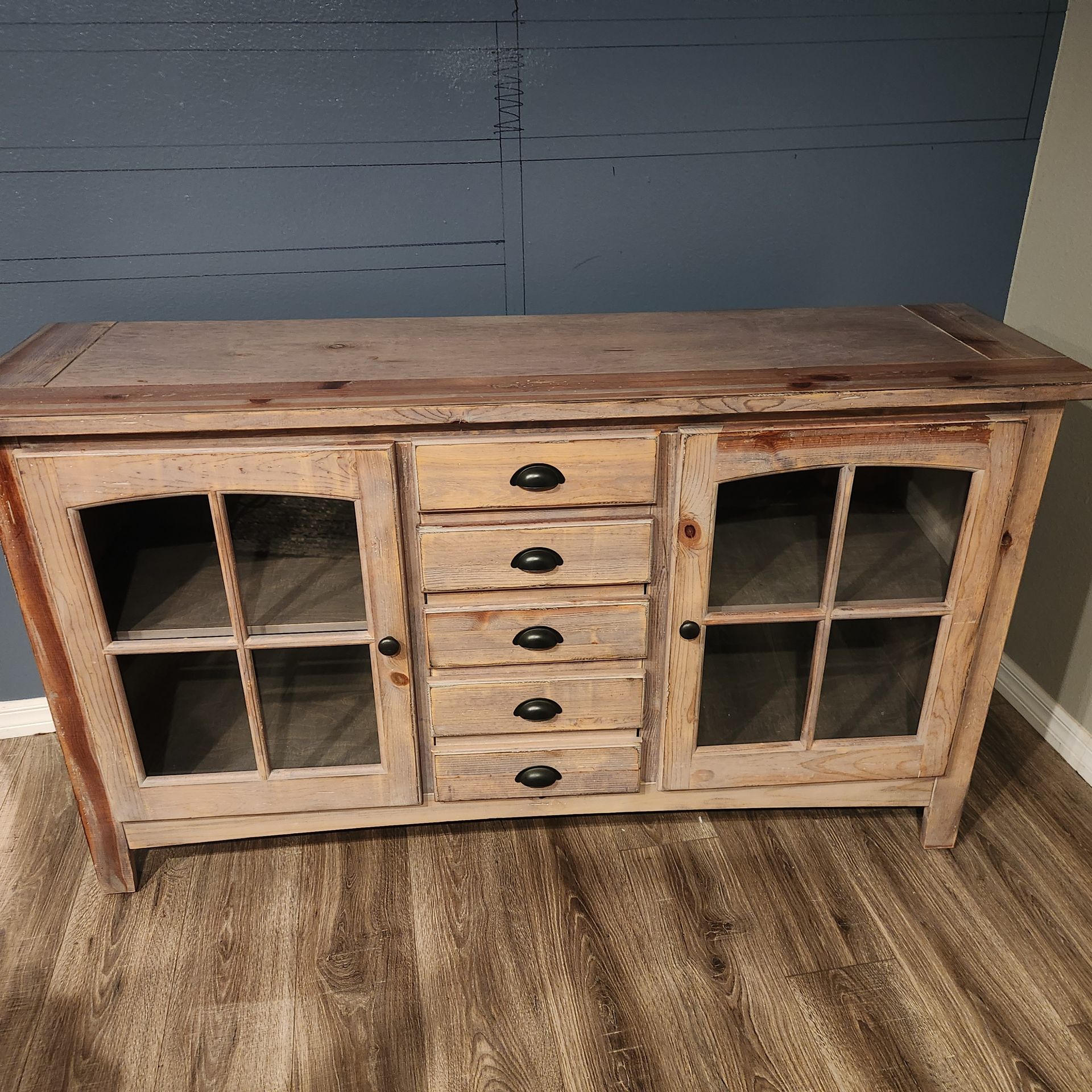 TV Console Natural Wood