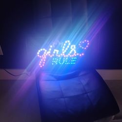 Girls Rule LED Neon Light Sign