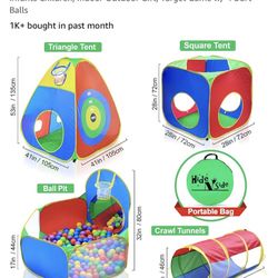 Kids Ball Pit Maze And Two Bags Of Plastic Balls 