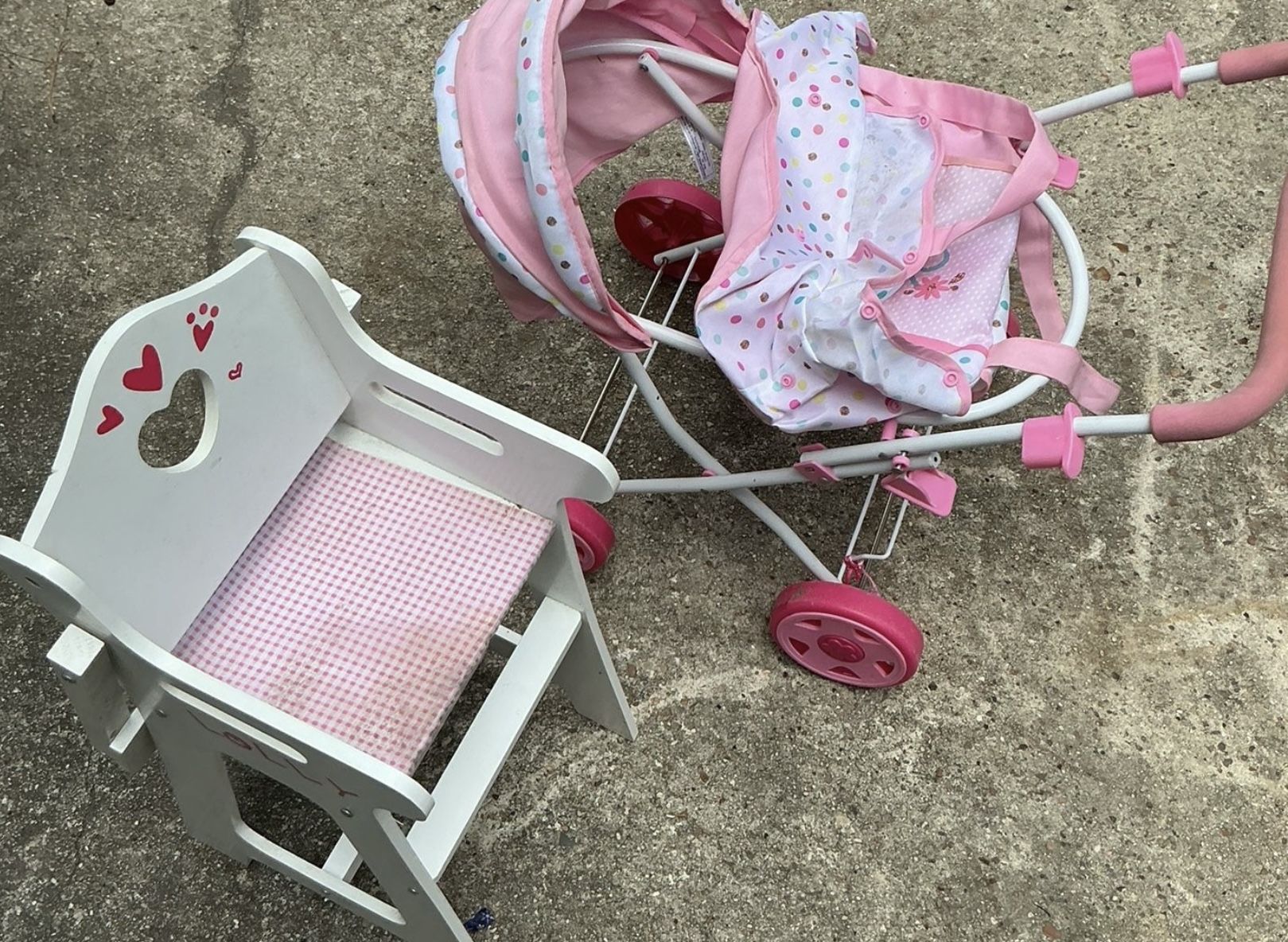 Kids Baby Play High Chair And Stroller 