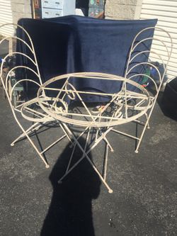 Wrought Iron Folding Table And Chairs