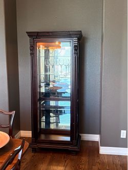 Elegant Curio Cabinet Dark Cherry