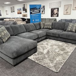 Dark Gray XL Sofa Sectional Set - Free Delivery Promo 